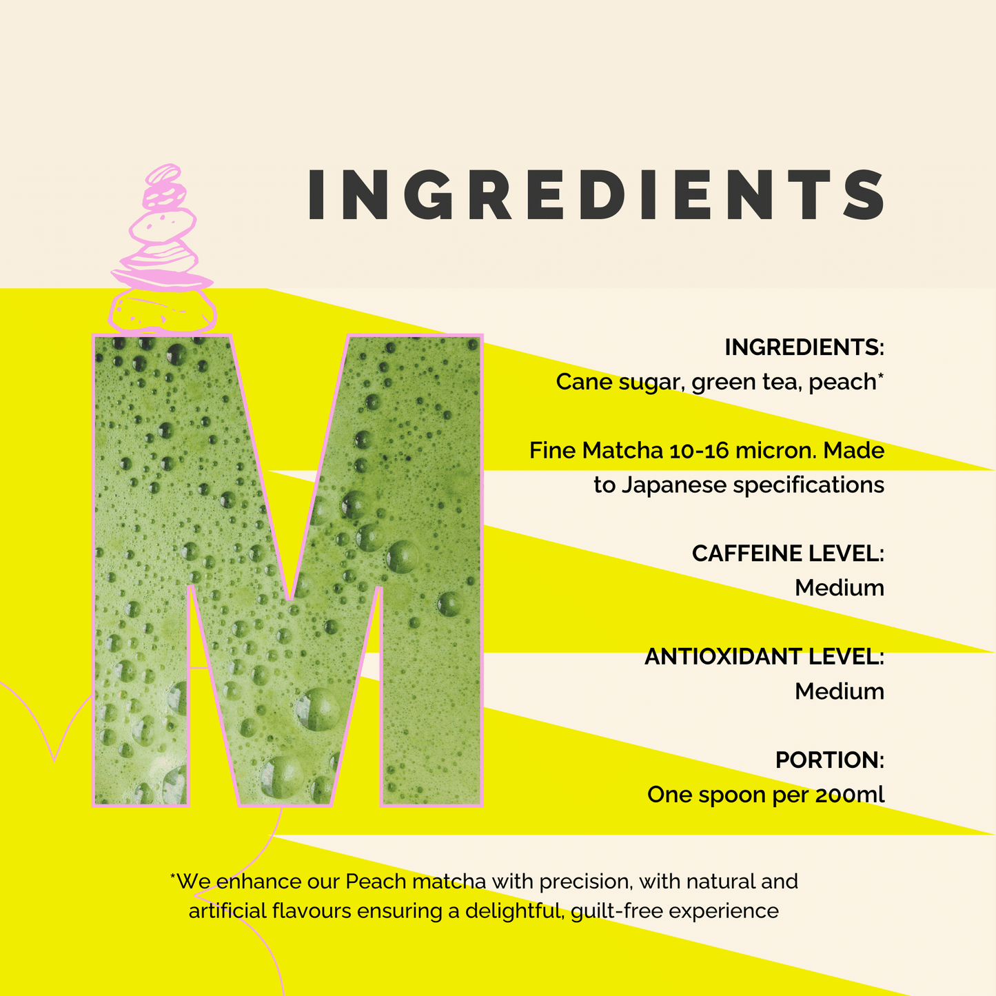 Peach Matcha. Details ->