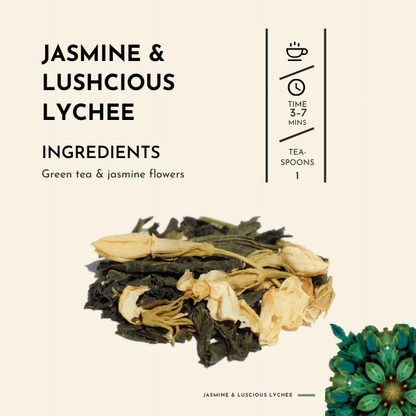 Jasmin et litchi succulent. Détails-&gt;