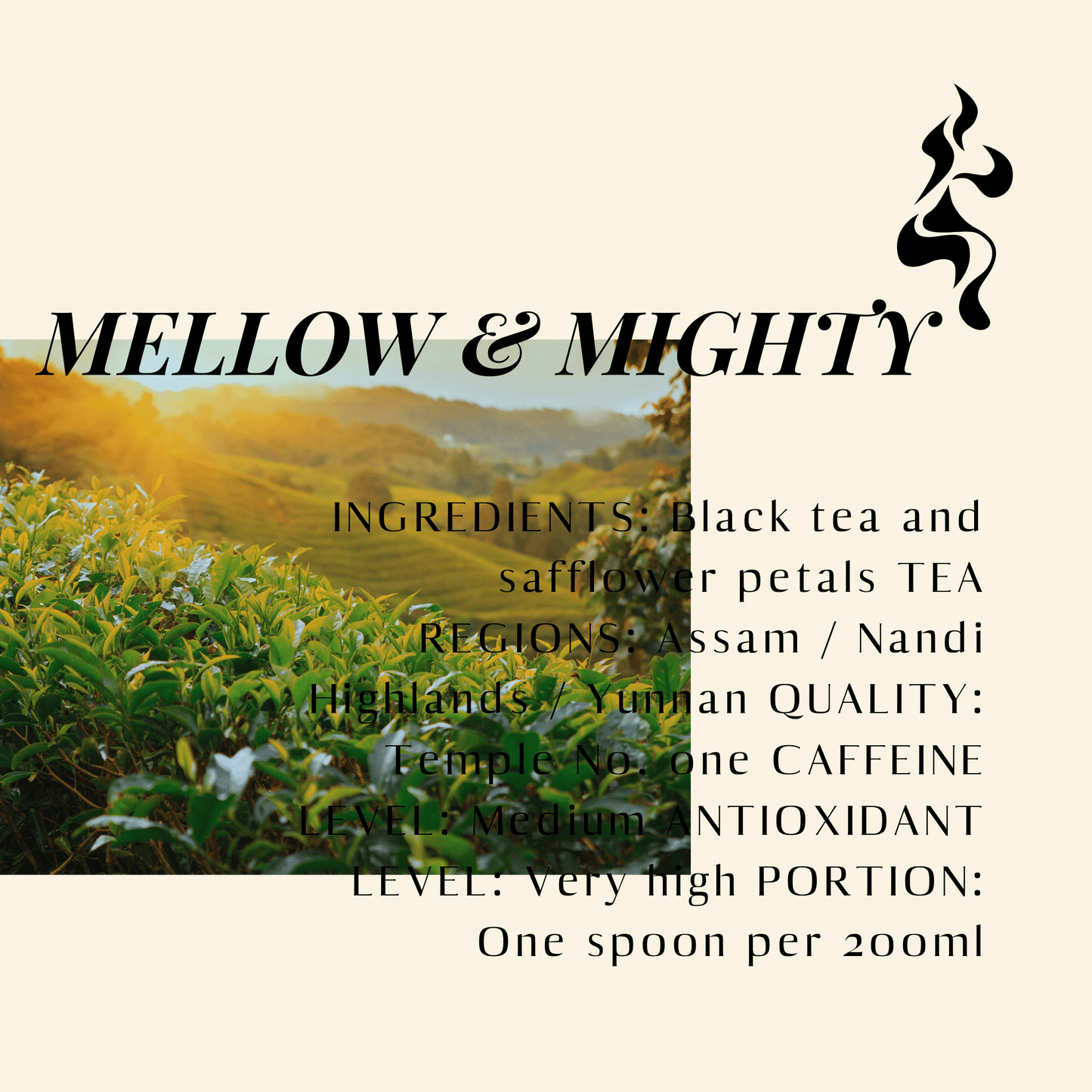 Mellow & Mighty. Black Tea. Details ->