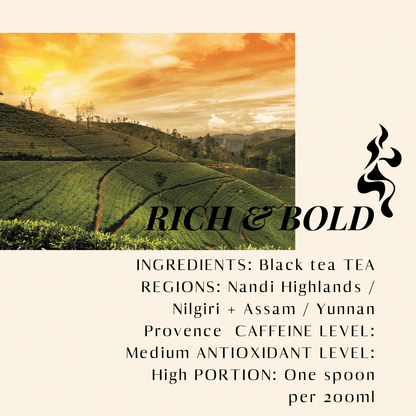 Rich & Bold. Black Tea. Details ->