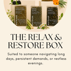 Three Boteane products on a white background with text 'The Relax & Restore Box'.