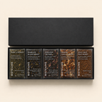 Set of Botane tea boxes with various flavors on a beige background