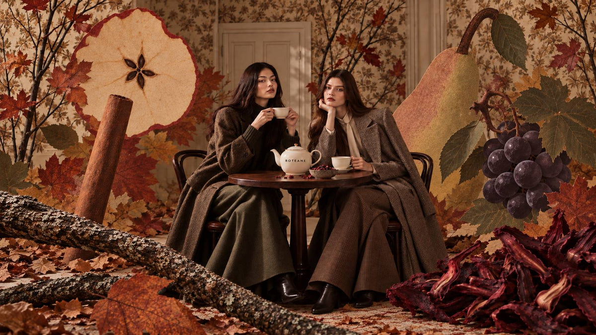 Autumn tea drinking: a cup of Boteane loose leaf tea by the window