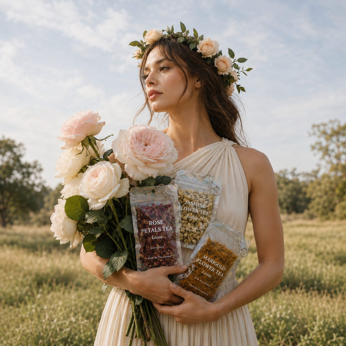 Boteane Loose Botanicals tea with petals and leaves