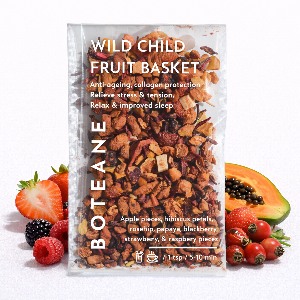 Botane Wild Child Fruit Basket packaging with dried fruits and berries on a white background